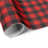 Classic Holiday Red and Black Buffalo Check ラッピングペーパー (ロールコーナー)