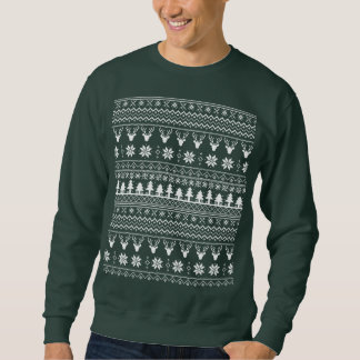 Classic Holiday Reindeer Christmas Sweater Pattern スウェットシャツ
