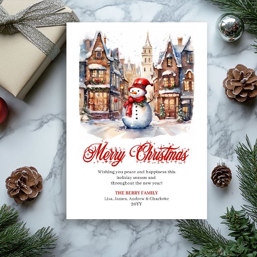 Classic holiday scene Christmas greeting card シーズンカード