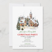 Classic holiday scene Christmas party invitation 招待状 (正面)