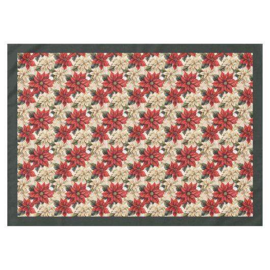 Classic Holiday Tablecloth Rustic Floral Design テーブルクロス (正面(横))