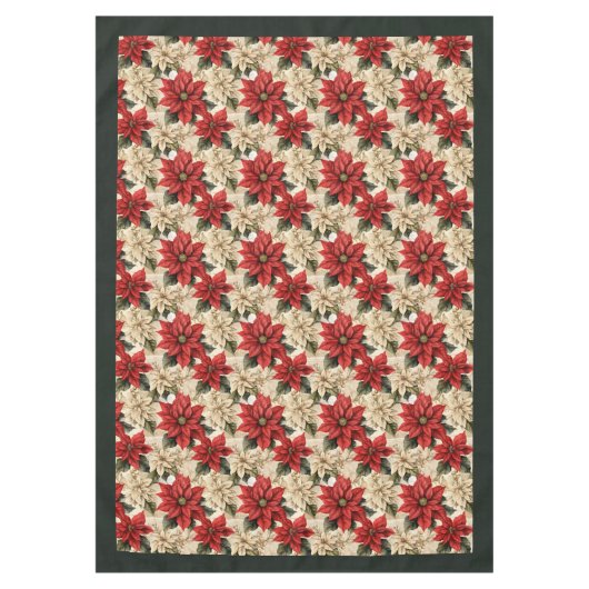 Classic Holiday Tablecloth Rustic Floral Design テーブルクロス (正面)