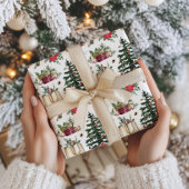Classic Holiday Tree and Presents ラッピングペーパー