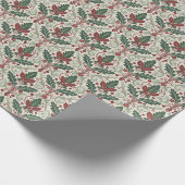 Classic Holly Damask Wrapping Paper ラッピングペーパー (角)