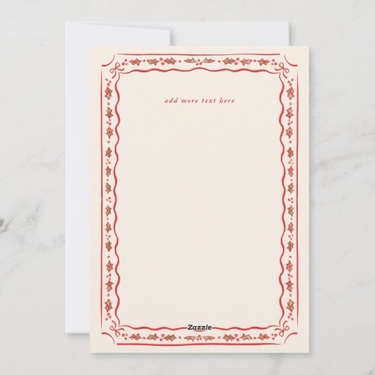 Classic Holly Painted Frame Wedding Photo シーズンカード (裏面)