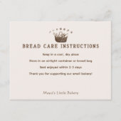 Classic Homemade Bakery Bread Care Instructions サンキューカード (正面)