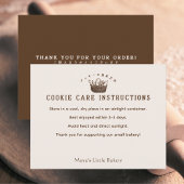 Classic Homemade Bakery Cookie Care Instructions サンキューカード