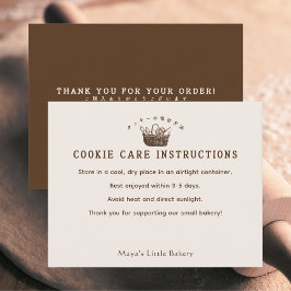 Classic Homemade Bakery Cookie Care Instructions サンキューカード