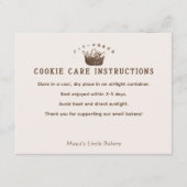 Classic Homemade Bakery Cookie Care Instructions サンキューカード (正面)
