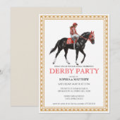Classic Horse Racing Derby Party Invitation 招待状 (正面/裏面)