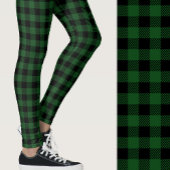 Classic hunter green black buffalo plaid patterned レギンス