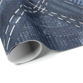 Classic Indigo Diamond Stitch Denim Pattern ラッピングペーパー (ロールコーナー)