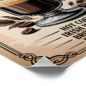 Classic Irish Coffee Recipe Vintage Rustic Kitchen ポスター (角)