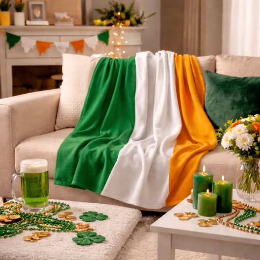 Classic Irish Tricolor Inspired  フリースブランケット