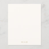 Classic Ivory and Gold Budget Wedding Save Date (裏面)