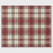 Classic Ivory Brown Rust Red Plaid Pattern ラッピングペーパー (フラット)