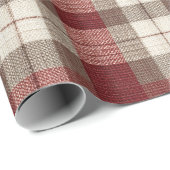 Classic Ivory Brown Rust Red Plaid Pattern ラッピングペーパー (ロールコーナー)