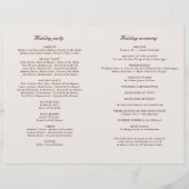 Classic Ivory & Burgundy Modern Wedding Program (裏面)