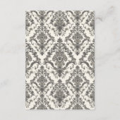 Classic Ivory Damask Rococo Pattern Wedding QR 出欠カード (裏面)