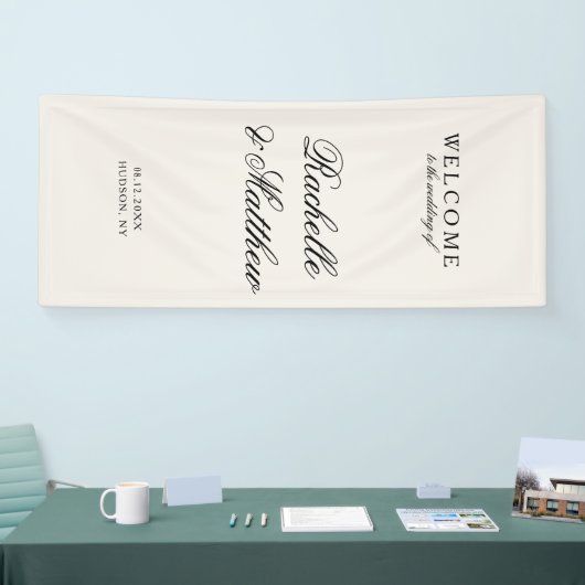 Classic Ivory Old Money Wedding Welcome 横断幕 (トレードショー)