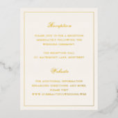 Classic Ivory Timeless Wedding Foil Enclosure Card 箔招待状ポストカード (正面)