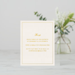 Classic Ivory Timeless Wedding Foil RSVP Card 箔招待状ポストカード