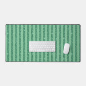 Classic Jade Green Glitter Style Vertical Stripes デスクマット (キーボード&マウス)