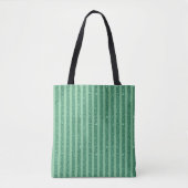 Classic Jade Green Glitter Style Vertical Stripes トートバッグ (正面)