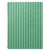 Classic Jade Green Glitter Style Vertical Stripes ノートブック (正面)