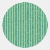 Classic Jade Green Glitter Style Vertical Stripes ラウンドシール (正面)