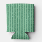 Classic Jade Green Glitter Style Vertical Stripes 缶クーラー (裏面)