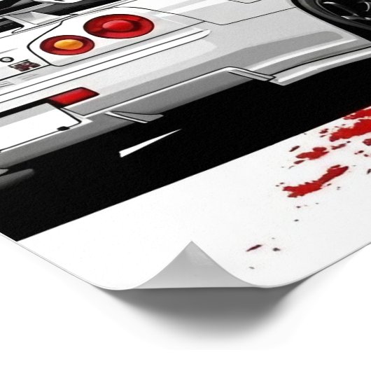 Classic Japanese Rising Sun Art Painting White JDM ポスター (角)