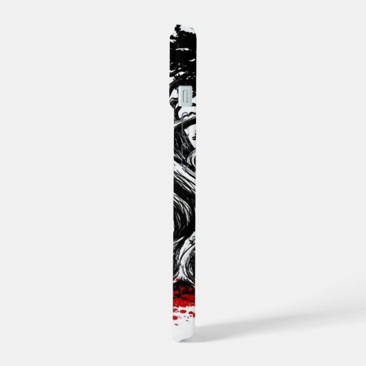 Classic Japanese Rising Sun Art Painting White JDM iPhone 15ケース (左側面)