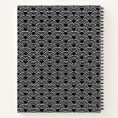 Classic Japanese Seigaiha Wave Pattern Monochrome ノートブック (裏面)