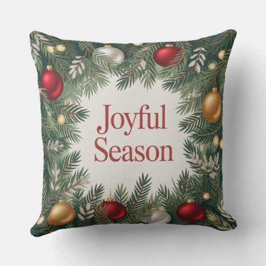 Classic Joyful Wreath クッション (裏面)
