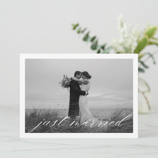 Classic Just Married QR Code Wedding 案内状 (スタンド正面)