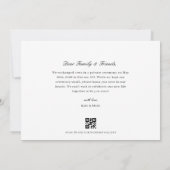 Classic Just Married QR Code Wedding 案内状 (裏面)