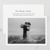 Classic Just Married QR Code Wedding 案内状 (正面/裏面)