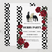 Classic Kentucky Derby Party Invitation | Red Rose 招待状 (正面/裏面)