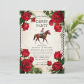 Classic Kentucky Derby Party Invitation Red Roses  招待状 (スタンド正面)