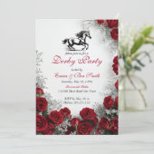 Classic Kentucky Derby Party Invitation Red Roses  招待状 (スタンド正面)