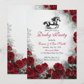 Classic Kentucky Derby Party Invitation Red Roses  招待状 (正面/裏面)