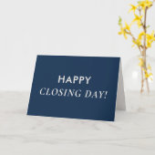Classic Key Closing Day Navy Real Estate Agent カード (黄色い花)