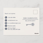 Classic Key Introduction Gray Real Estate Agent Po ポストカード (裏面)