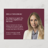 Classic Key Introduction Maroon Real Estate Agent ポストカード (正面)