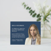 Classic Key Introduction Navy Real Estate Agent ポストカード (スタンド正面)