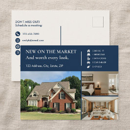 Classic Key Just Listed Navy Real Estate Agent ポストカード