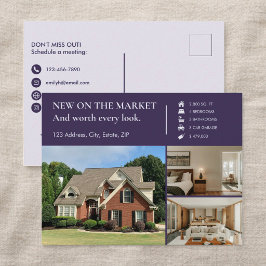 Classic Key Just Listed Purple Real Estate Agent ポストカード
