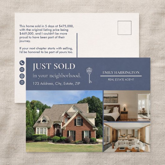 Classic Key Just Sold Gray Real Estate Agent ポストカード