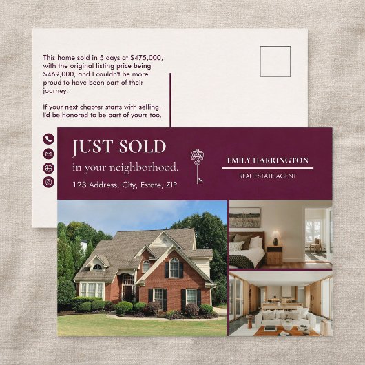 Classic Key Just Sold Maroon Real Estate Agent ポストカード